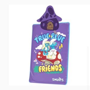 Smurfs Purple Blanket with Pillow Pouch